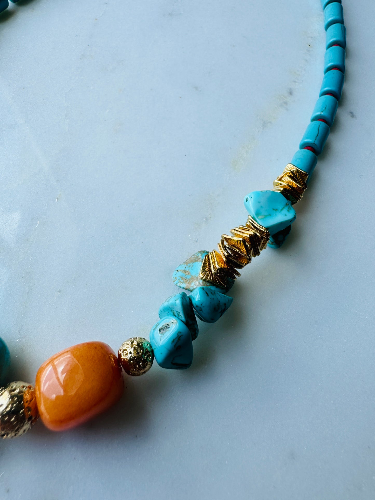 Turquoise Cluster Necklace