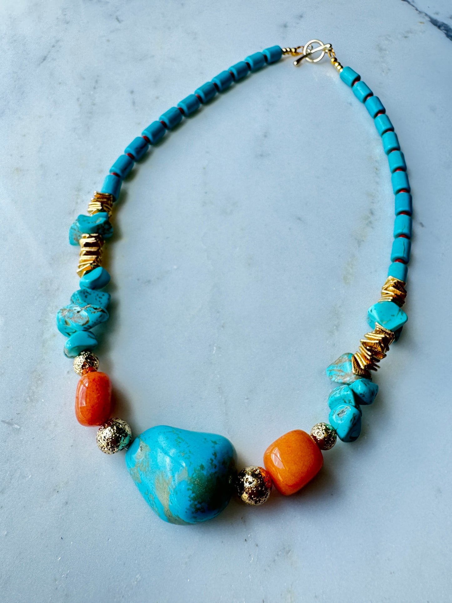 Turquoise Cluster Necklace