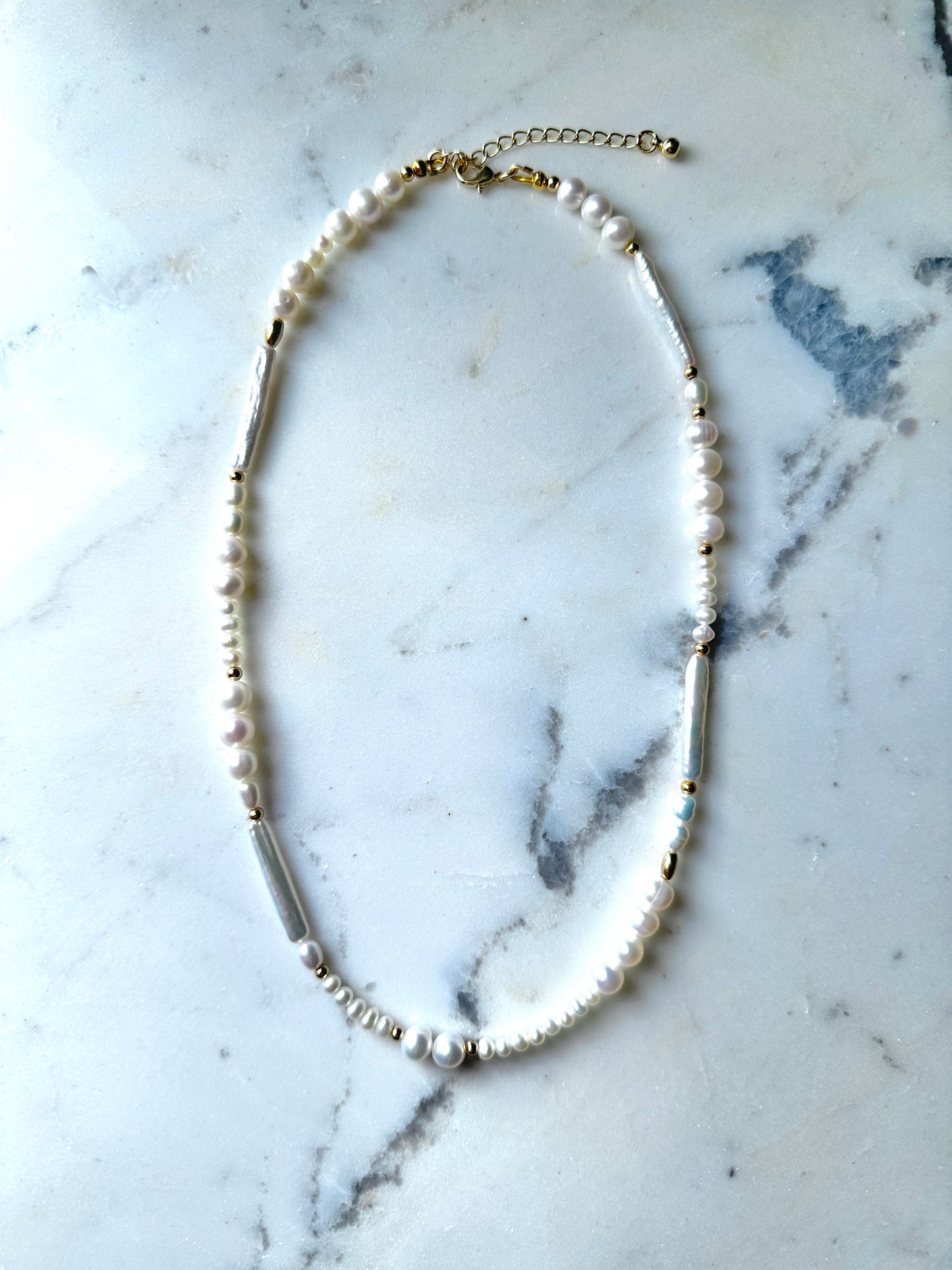 Baguette Pearls Necklace