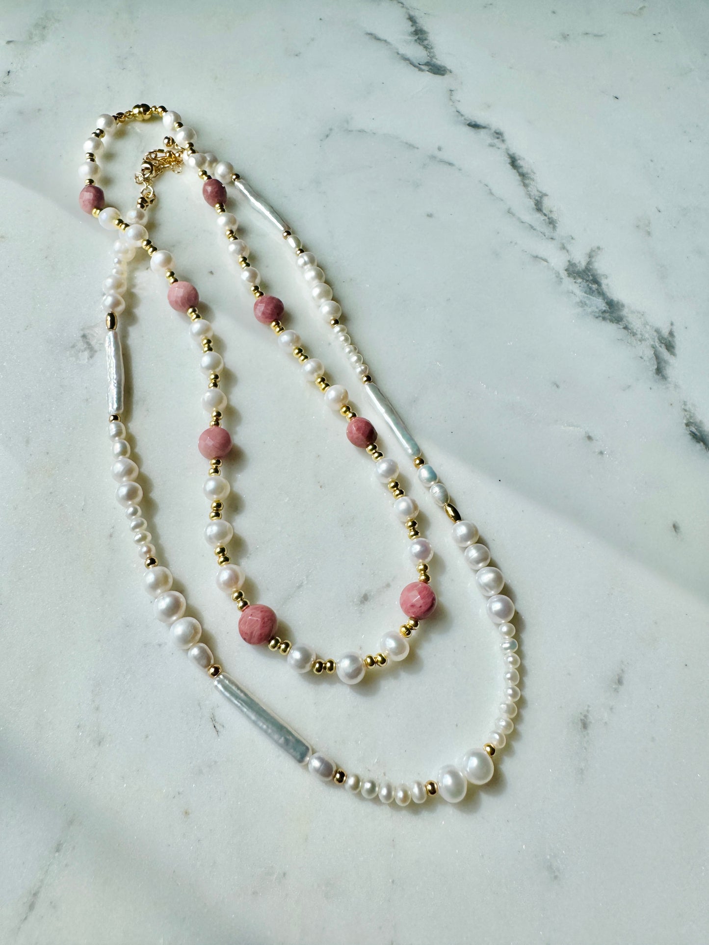 Baguette Pearls Necklace